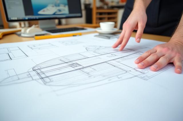 デザインスケッチと打ち合わせ風景